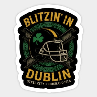 Blitzin’ in Dublin: Pittsburgh x Ireland Football Tee Sticker